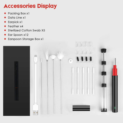 Dụng Cụ Lấy Ráy Tai Thông Minh Cảm Biến Bebird Camera Nội Soi Không Dây WiFi 6 Đèn LED và HD 1080P 2Megapixels