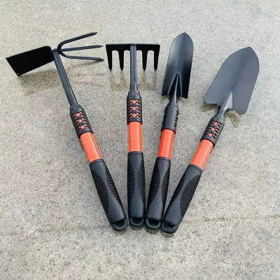 Bộ 4 Dụng Cụ Làm Vườn Mini Thép Sơn Tĩnh Điện Bền Đẹp – Xẻng Cào Cuốc 2 Đầu Tay Cầm Bọc Cao Su Chống Trượt – Dụng Cụ Trồng Hoa Rau Cây Cảnh, Đào Xới Đất Chăm Sóc Vườn Tại Nhà - HÀNG CHINH HÃNG MINIIN