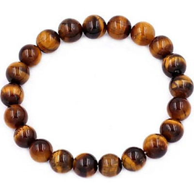 Chuỗi đeo tay Đá Mắt Hổ Vàng Đen 8 ly 21 hạt - hợp mệnh Thổ, mệnh Kim