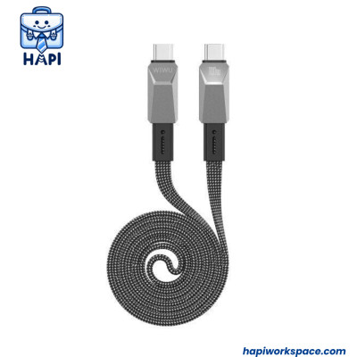 Cáp sạc hàng chính hãng WiWU Cyperlink Type-C to Type-C Wi-C078 dây dù nylon siêu bền, truyền đẫn ổn định