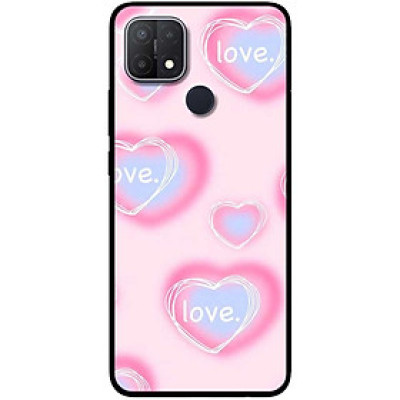 Ốp lưng cho Oppo A15 - A15s - Oppo A35 4G - A17 - A17K - Oppo A57 - A95 5G - Hoạ Tiết Love Hồng - Hàng Chính Hãng