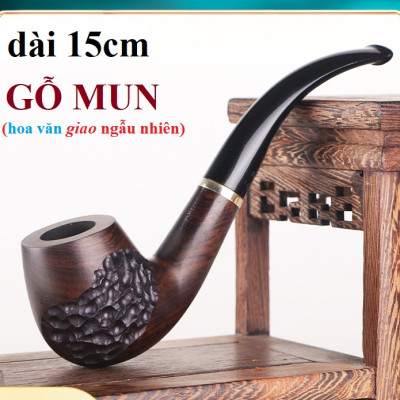 Tẩu thuốc gỗ mun cao cấp - họa văn giao ngẫu nhiên 