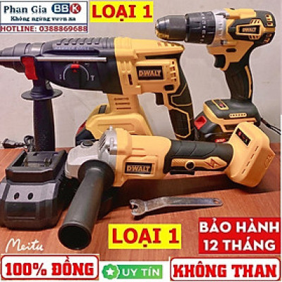 Bộ Combo 3 Trong 1 Gồm Máy Khoan Đục Bê Tông, Máy Mài Và Máy Khoan Pin Dùng Pin 199V 15 Cell, Máy Khoan Siêu Khỏe, Động Cơ Không Chổi Than - Bảo Hành 1 Năm