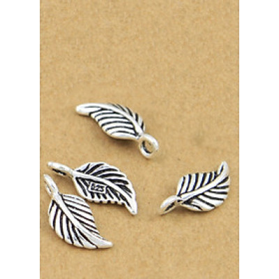 Combo 4 cái charm bạc hình chiếc lá treo - Ngọc Quý Gemstones