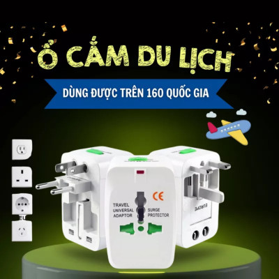 Ổ Cắm, Đầu Chuyển Đổi Nguồn Cho Phích Cắm Khi Du Lịch Quốc Tế Nhỏ Gọn, An Toàn, Tiện Dụng Mang Theo, TakyHome 8604