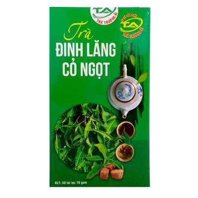 Trà Đinh lăng Cỏ ngọt Trường Ái (50 túi lọc) - Giúp ăn ngon, ngủ ngon, kéo dài tuổi thọ
