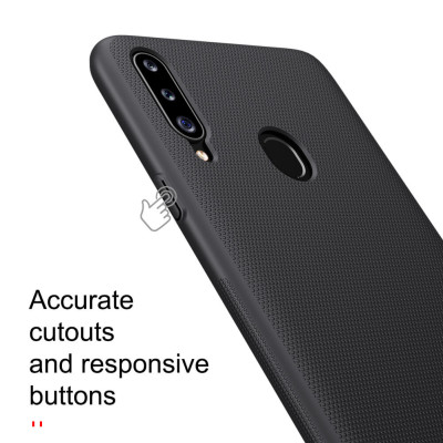 Ốp Lưng Sần chống sốc cho Samsung Galaxy A20s hiệu Nillkin Super Frosted Shield (Đính kèm giá đỡ hoặc miếng dán từ tính) - Hàng Chính Hãng