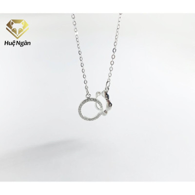 Dây chuyền bạc Ý 925 Huệ Ngân - Mặt trăng và sao PP1471