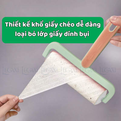 Combo Cây Lăn Bụi Cỡ Lớn 16cm, Kèm 5 Lõi Keo Siêu Dính, Tay Cầm Chắc Chắn, Cây Lăn Lông Mèo, Lông Vật Nuôi, Lăn Bụi Quần Áo, Ga Giường