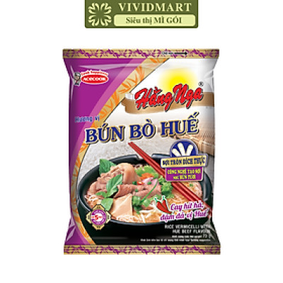 ACECOOK - Bún bò Huế Hằng Nga, Hằng Nga Bún bò Huế, Bún Hằng Nga hương vị Bún bò Huế, Bún bò Acecook (73g/gói)