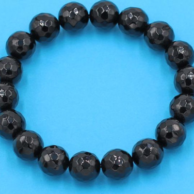 Vòng tay chuỗi hạt - đá thạch anh đen cắt giác 10 ly 18 hạt - hợp mệnh Thủy, mệnh Mộc