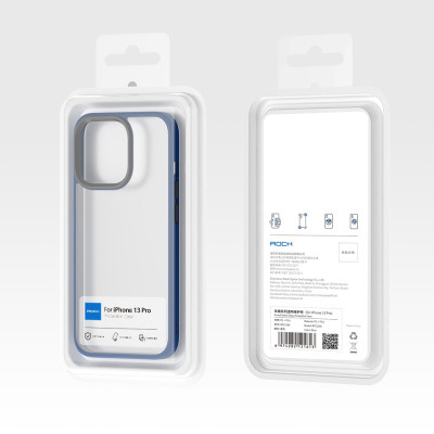 Ốp lưng chống sốc viền cao su cho iPhone 14 (6.1 inch) thiết kế mặt lưng trong suốt Hiệu Rock hybrid tective Case (độ đàn hồi cao, bảo vệ toàn diện, tản nhiệt tốt) - hàng nhập khẩu