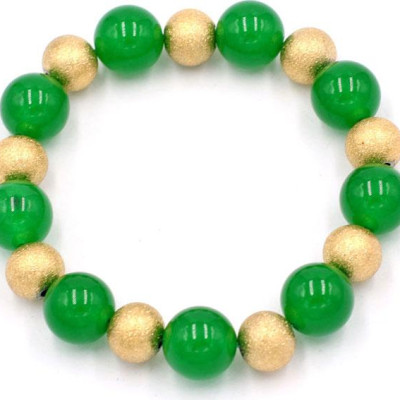 Chuỗi đeo tay - thạch anh xanh lá 12 ly VTAXLHVM1 - hợp mệnh Mộc, mệnh Hỏa