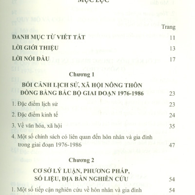 HÔN NHÂN VÀ GIA ĐÌNH Nông Thôn Đồng Bằng Bắc Bộ Giai Đoạn 1976 - 1986 (Sách chuyên khảo)