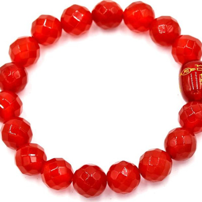 Vòng tay chuỗi hạt thạch anh đỏ 10 ly Thái tuế phù DTTH15