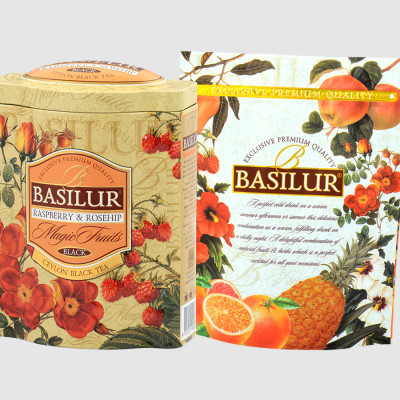 Trà đen Ceylon Basilur cao cấp vị Dâu rừng và nụ tầm xuân – 100g (Hộp thiếc)