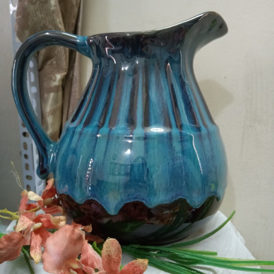 Lọ cắm hoa dáng bình sữa men hoa biến gốm sứ Bát Tràng