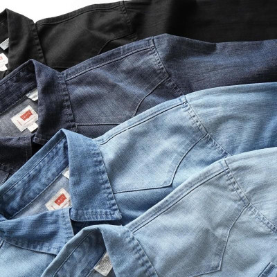 Áo sơ mi denim wax nhẹ cực bụi_nam tính