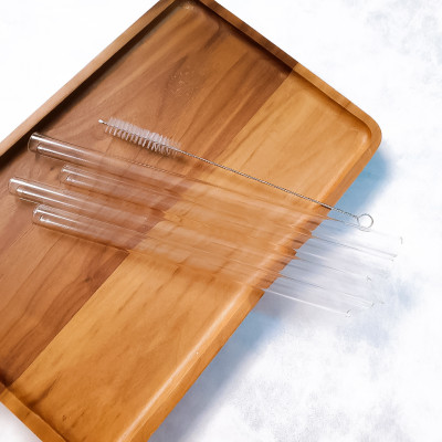 Ống Hút Thủy Tinh Loại Lớn Hút Trân Châu Kèm Cọ Rửa - Đường Kính 14mm, Dài 22 - 25cm