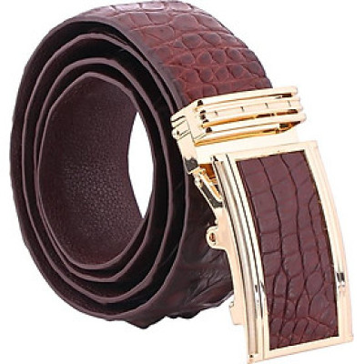 Thắt Lưng Nam Da Cá Sấu Gai Đuôi Bản Lớn Huy Hoàng HT4722 - Nâu Đất