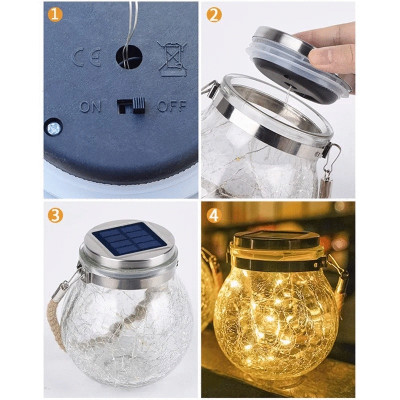 Đèn LED Trang Trí Năng Lượng Mặt Trời Thủy Tinh Siêu Sáng,Đèn Nháy Treo Vườn Ban Công Chống Nước -HÀNG LOẠI 1 - CHÍNH HÃNG MINIIN