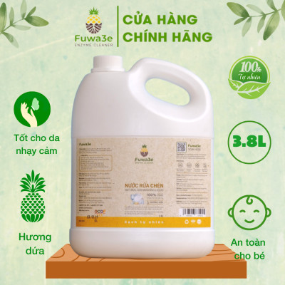 Nước rửa chén bát hữu cơ Fuwa3e 3.8L, đánh sạch mọi vết bẩn chén bát cứng đầu, 90% nguồn gốc thực vật, không hóa chất độc hại, an toàn cho bé, an toàn cho bà bầu.