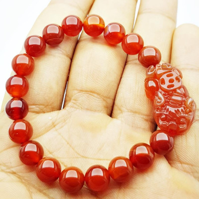 Vòng Tay Tỳ Hưu Đá Mã Não Tự Nhiên 9mm