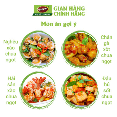 Combo 3 gói Xốt Gia vị hoàn chỉnh Barona - Sườn xào chua ngọt 80gr