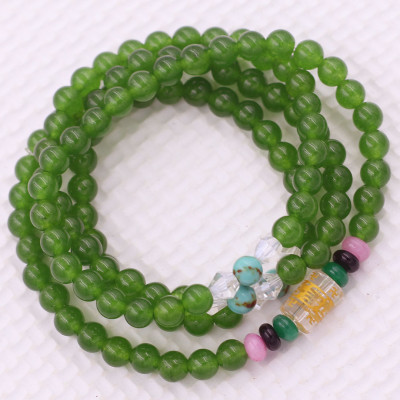 [Mệnh Mộc, Hỏa] Bộ Vòng Chuỗi, Tràng Hạt 108 Hạt 6 Ly Đá Thạch Anh Xanh Rêu Charm Lục Tự Chân Ngôn - Tràng Chuỗi Niệm Phật - An Yên - Thịnh Vượng - May Mắn - Tài Lộc