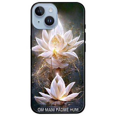 Ốp lưng dành cho Iphone 15 - 15 Plus - 15 Pro - 15 Pro Max - Om Mani Sen Trắng - Hàng Chính Hãng