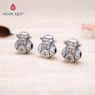 Charm bạc thần tài xỏ ngang - Ngọc Quý Gemstones