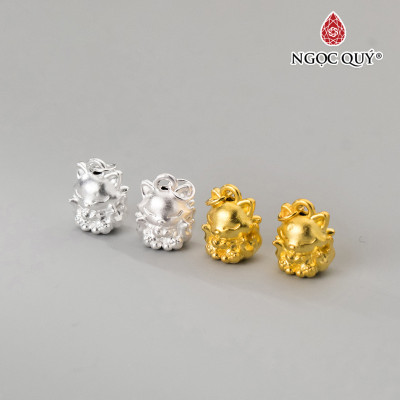 Charm bạc treo hồ ly 9 đuôi - Ngọc Quý Gemstones