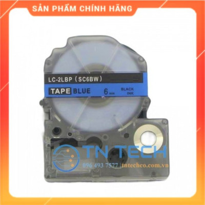 Nhãn in TEPRA - EPSON LC-2LBP (SC6BW) – Chữ đen nền xanh dương 6MM X 8M  - Dùng cho máy in nhãn TEPRA - EPSON [Hàng nhập khẩu]