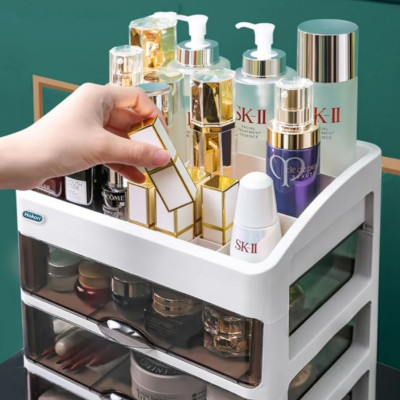 ( Hàng Cao Cấp ) Tủ,Kệ đựng đồ trang điểm MIKA trong suốt 3/,4 tầng, để mỹ phẩm tiện lợi