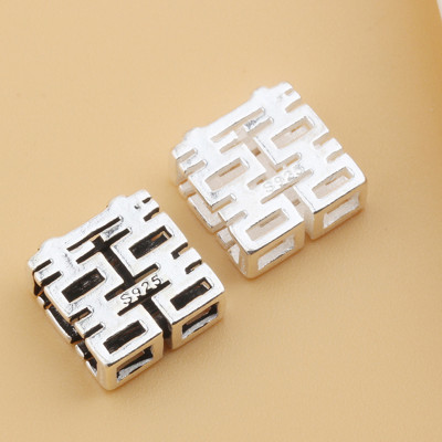 Combo 2 cái charm bạc song hỷ xỏ ngang - Ngọc Quý Gemstones