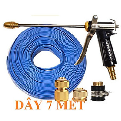  Bộ dây vòi xịt nước rửa xe, tưới cây . tăng áp 3 lần, loại 7m, 10m 206318 đầu đồng, cút đồng, + tặng mở chai