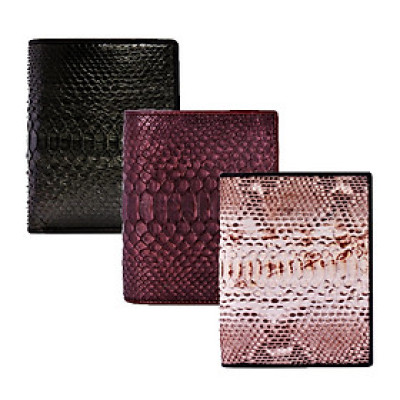 HJ2304-05-06 - Ví nam Huy Hoàng da trăn kiểu đứng màu đen, nâu, da nguyên thủy