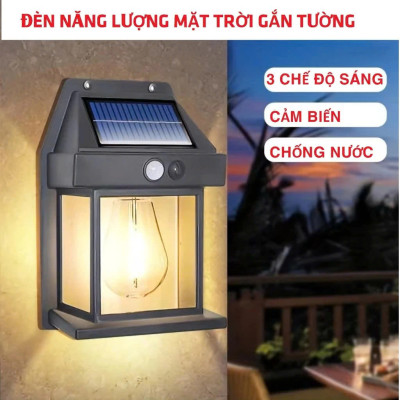 Bộ 2 Đèn Trang Trí Cổng Năng Lượng Mặt Trời – Gắn Cột, Gắn Tường Tự Động Bật Tắt Loại Tốt