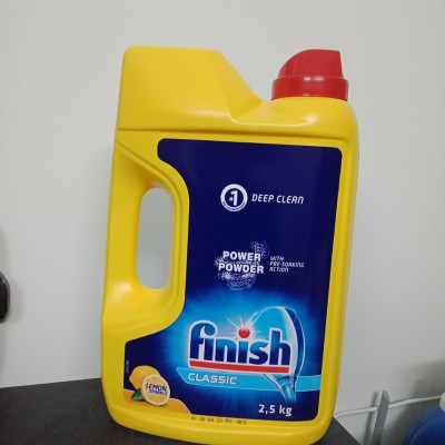 siêu rẻ - Bột rửa bát Finish hương chanh 2,5kg HÀNG MỚI/ SỬ DỤNG CHO MÁY RỬA BÁT / SẢN XUẤT EU