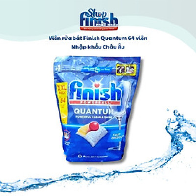 Viên rửa bát Finish Quantum All in 1 ( 64 viên hương chanh) -Ba Lan Viên 12 chức năng