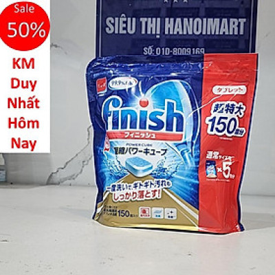 Viên rửa bát Finish Nhật 150 viên - Tặng túi zip 5 kẹo mật ong Senjaku
