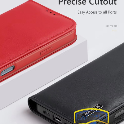 Bao da dạng ví dành cho iPhone 16 Pro Max, iPhone 16 Pro, iPhone 16 Plus, iPhone 16 hiệu Dux Ducis Hivo bảo vệ camera, có ví cải thẻ, chân dựng, chống sốc cao cấp - Hàng chính hãng.