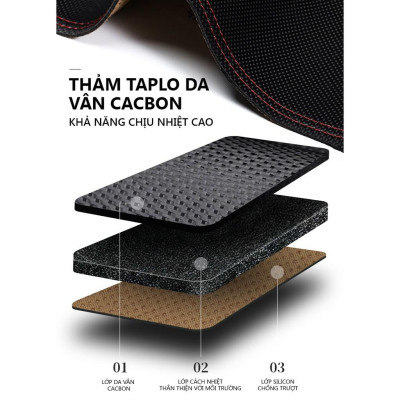 Thảm Taplo Da Vân Carbon Xe Kia Soluto đơi 2018 2019 2020