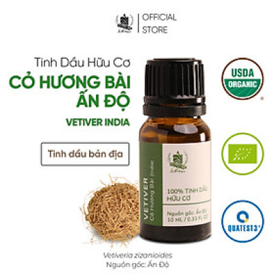 Tinh Dầu Cỏ Hương Bài (Ấn Độ) - 100% Nguyên Chất Hữu Cơ - Le Rustique - Tinh Dầu Bản Địa Ấn Độ