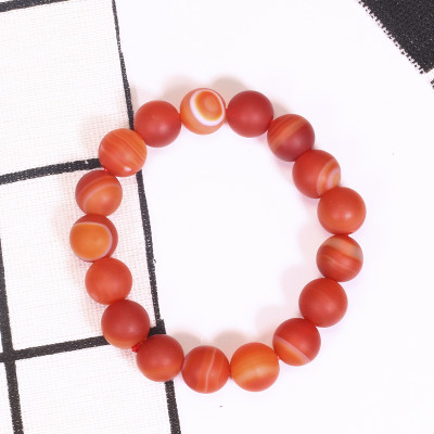 Vòng tay đá mã não đỏ nhám mệnh hỏa, thổ - Ngọc Quý Gemstones