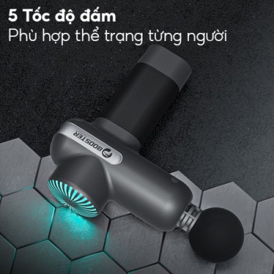 Súng massage cầm tay cao cấp Booster MINI LS - 6 đầu, lực đấm mạnh