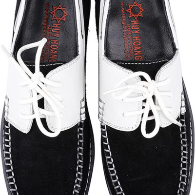 Giày Mọi Nam Huy Hoàng HT7166 - Trắng Phối Đen