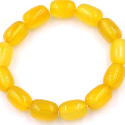 Chuỗi đeo tay Lu Thống Thạch Anh Vàng Bầu size 10mm x 14mm - hợp mệnh Kim, mệnh Thổ