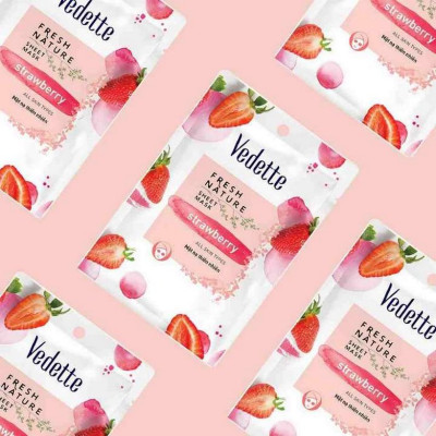 Combo Mặt nạ thiên nhiên Vedette Dâu tây 22ml