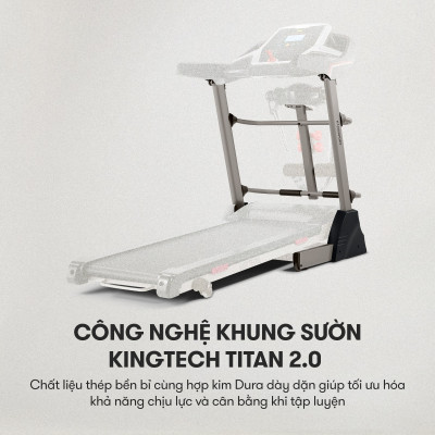 Máy chạy bộ KINGSPORT Kungfu đa năng, động cơ Kingtech hiệu suất 2.5 HP, khung sườn Kingtech Titan 2.0